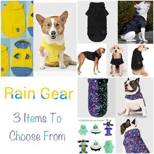 NWT Rain Gear Options for Dogs- Yellow or Black Raincoats or Glow in Dark Poncho